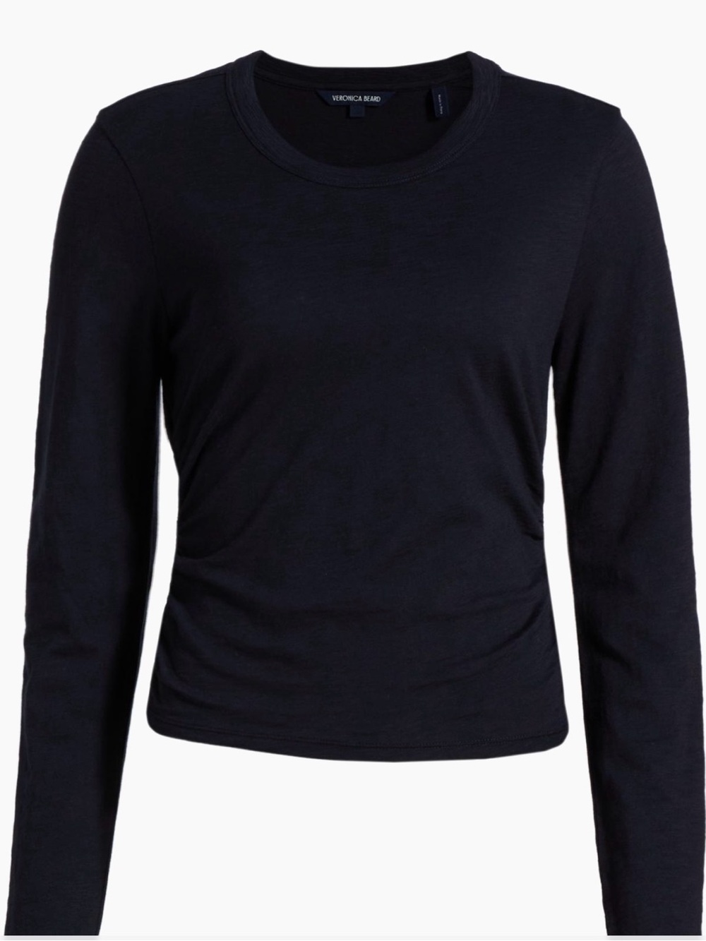 Veronica Beard Kisha Cotton Knit Long-Sleeve Top-Navy Blue